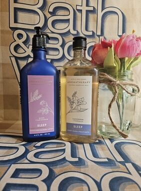 NWT Bath & Body Works Aromatherapy Relaxation Bodycare Set - Purple & Pink